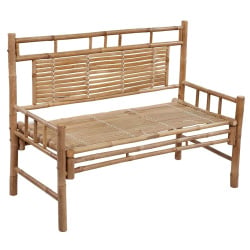 ławka ogrodowa z poduszką, 120 cm, bambusowa ławka ogrodowa z poduszką, 120 cm, bambusowa
