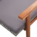 Leżak z poduszką, polirattan i lite drewno akacjowe, szary