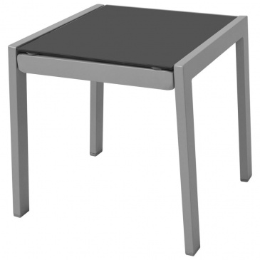 Leżaki ze stolikiem, aluminium, czarny