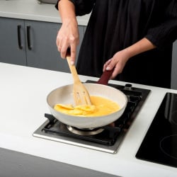 Łopatka kuchenna, drewniana, bambusowa, z silikonowym uchwytem