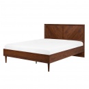 Łóżko 140 x 200 cm ciemne drewno MIALET