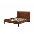 Łóżko 160 x 200 cm ciemne drewno MIALET