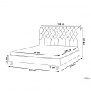 Łóżko beżowe - 180x200 cm - łóżko tapicerowane - stelaż - Ferrari