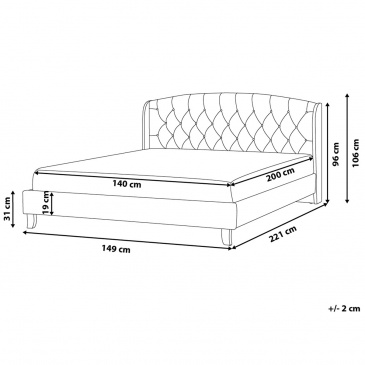 Łóżko beżowe tapicerowane 140 x 200 cm BORDEAUX