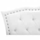 Łóżko białe skóra ekologiczna podnoszony pojemnik 140 x 200 cm Orsola