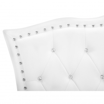 Łóżko białe skóra ekologiczna podnoszony pojemnik 90 x 200 cm Orsola