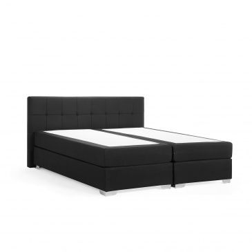 Łóżko czarne - 180x200 cm - kontynentalne - podwójne - Agosto