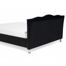 Łóżko czarne skóra ekologiczna 140 x 200 cm METZ