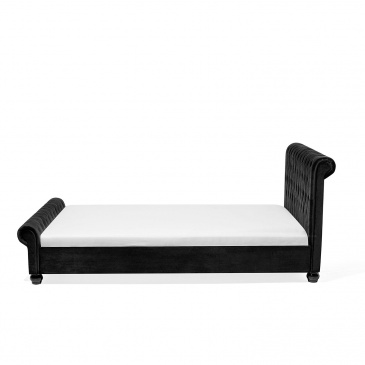 Łóżko czarne tapicerowane 180 x 200 cm Rosa BLmeble