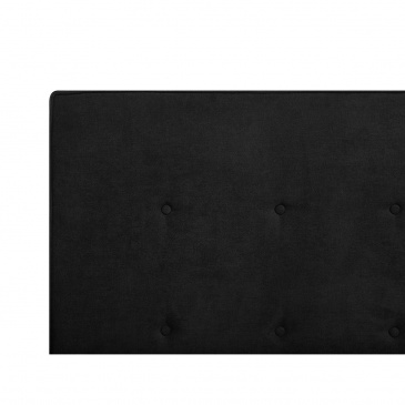 Łóżko czarne tapicerowane ze stelażem 160 x 200 cm AMBASSADOR