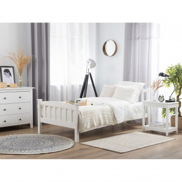 Łóżko drewniane 90 x 200 cm białe GIVERNY