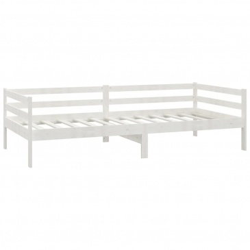 łóżko dzienne z materacem, 90x200 cm, białe, drewno sosnowe
