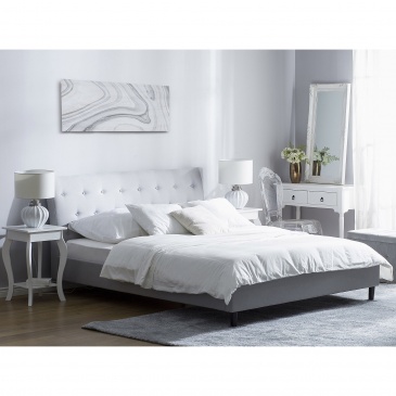 Łóżko jasnoszare - 160x200 - łóżko tapicerowane - Navarra