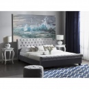 Łóżko jasnoszare tapicerowane 180 x 200 cm Rosa
