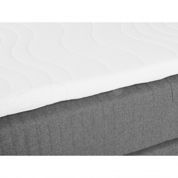 Łóżko kontynentalne tapicerowane 140 x 200 cm jasnoszare MADAME
