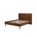 Łóżko LED 140 x 200 cm ciemne drewno MIALET