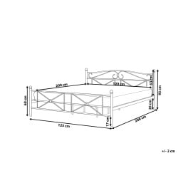 Łóżko Metal RODEZ 120 x 200 cm Czarny Łóżko Metal RODEZ 120 x 200 cm Czarny