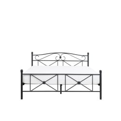 Łóżko metalowe 140 x 200 cm czarne RODEZ Łóżko metalowe 140 x 200 cm czarne RODEZ