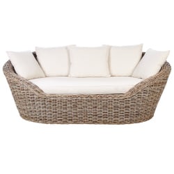 łóżko ogrodowe rattan naturalny cavo