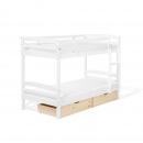 Łóżko piętrowe drewniane białe 90 x 200 cm Rossi