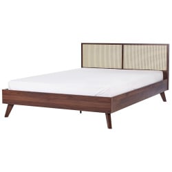 łóżko rattan monpazier 180 x 200 cm ciemnobrązowy