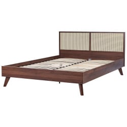 łóżko rattan monpazier 180 x 200 cm ciemnobrązowy