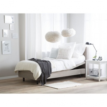 Łóżko regulowane tapicerowane 90 x 200 cm beżowe DUKE