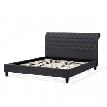 Łóżko szare - 180x200 cm - łóżko tapicerowane - stelaż - Ferrari