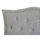 Łóżko szare - 180x200 cm - Orsola - łóżko tapicerowane ze stelażem