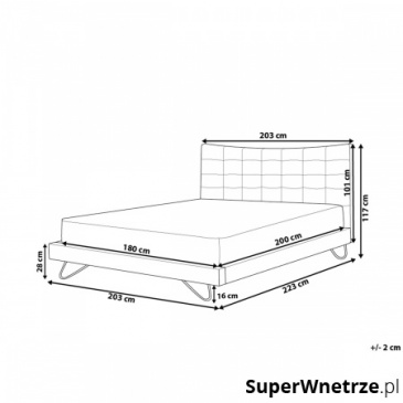 Łóżko szare tapicerowane 180 x 200 cm LANNION