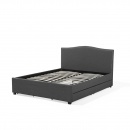 Łóżko szare tapicerowane pojemnik 160 x 200 cm Cucciolo BLmeble