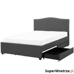 Łóżko szare tapicerowane pojemnik LED kolorowy 160 x 200 cm Cucciolo Łóżko szare tapicerowane pojemnik LED kolorowy 160 x 200 cm Cucciolo