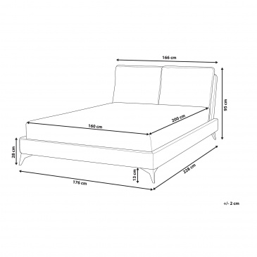 Łóżko tapicerowane 160 x 200 cm beżowe MELLE