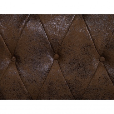 Łóżko tapicerowane brązowe imitacja skóry stelaż 160 x 200 cm CAVAILLON