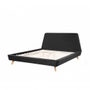 Łóżko welur czarne 160 x 200 cm VIENNE