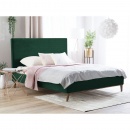 Łóżko welurowe 140 x 200 cm zielone BAYONNE
