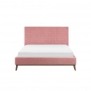 Łóżko welurowe 160 x 200 cm różowe BAYONNE