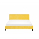 Łóżko welurowe 160 x 200 cm żółte FITOU