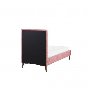 Łóżko welurowe 90 x 200 cm różowe BAYONNE