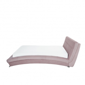 Łóżko wodne welurowe 160 x 200 cm różowe LILLE