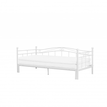 Łóżko wysuwane metalowe 80 x 200 cm białe TULLE