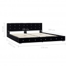 Łóżko z materacem, czarne, aksamit, 160 x 200 cm