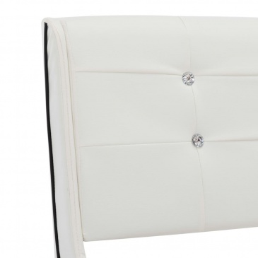 Łóżko z materacem memory, białe, sztuczna skóra, 90 x 200 cm