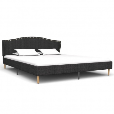 Łóżko z materacem memory, ciemnoszare, tkanina, 160 x 200 cm