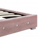 Łóżko z materacem memory, różowe, aksamit, 140 x 200 cm