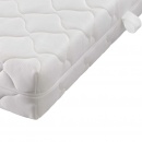 Łóżko z materacem, szare, sztuczna skóra, 160 x 200 cm