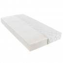 Łóżko z materacem, szaro-białe, ekoskóra, 160 x 200 cm