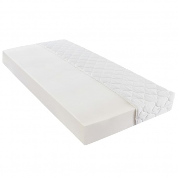 Łóżko z materacem, szaro-białe, ekoskóra, 160 x 200 cm