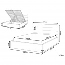 Łóżko z pojemnikiem welurowe 140 x 200 cm jasnoszare LANDES
