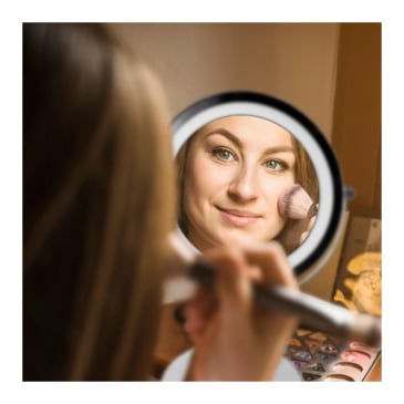 Lusterko do makijażu stojące z podświetleniem led czarne - yoka